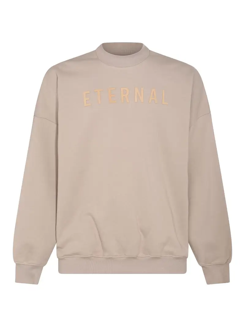 Felpa in cotone beige polveroso