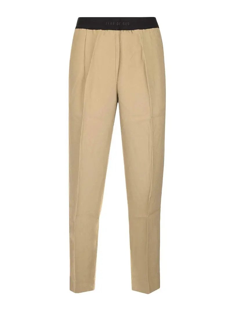 Pantaloni di cotone beige