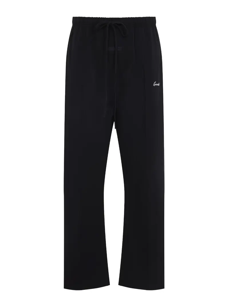 Trackpant rilassato in nylon sportivo Nero