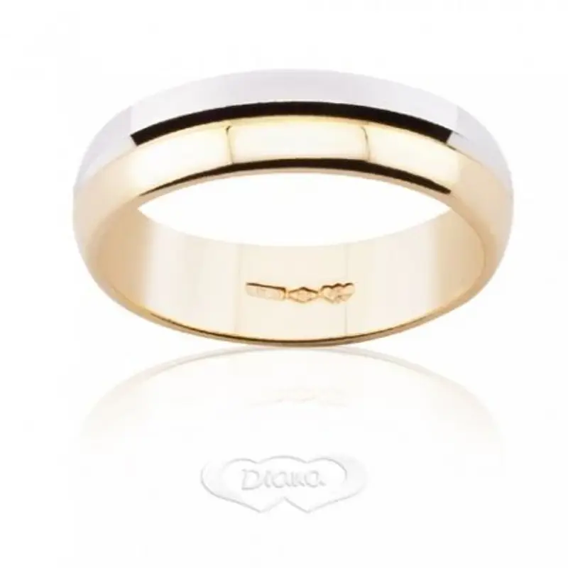 Fede Nuziale Diana Oro Bianco e Giallo FDB4M6 BC