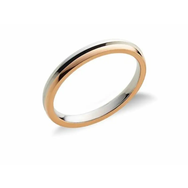 Fede Nuziale Oro Bianco Rosa FAU140BR