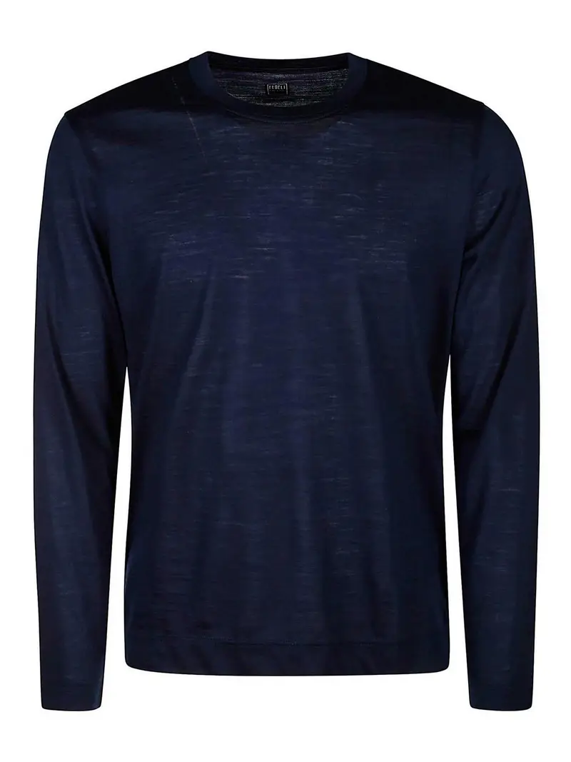 Girocollo in lana Blu