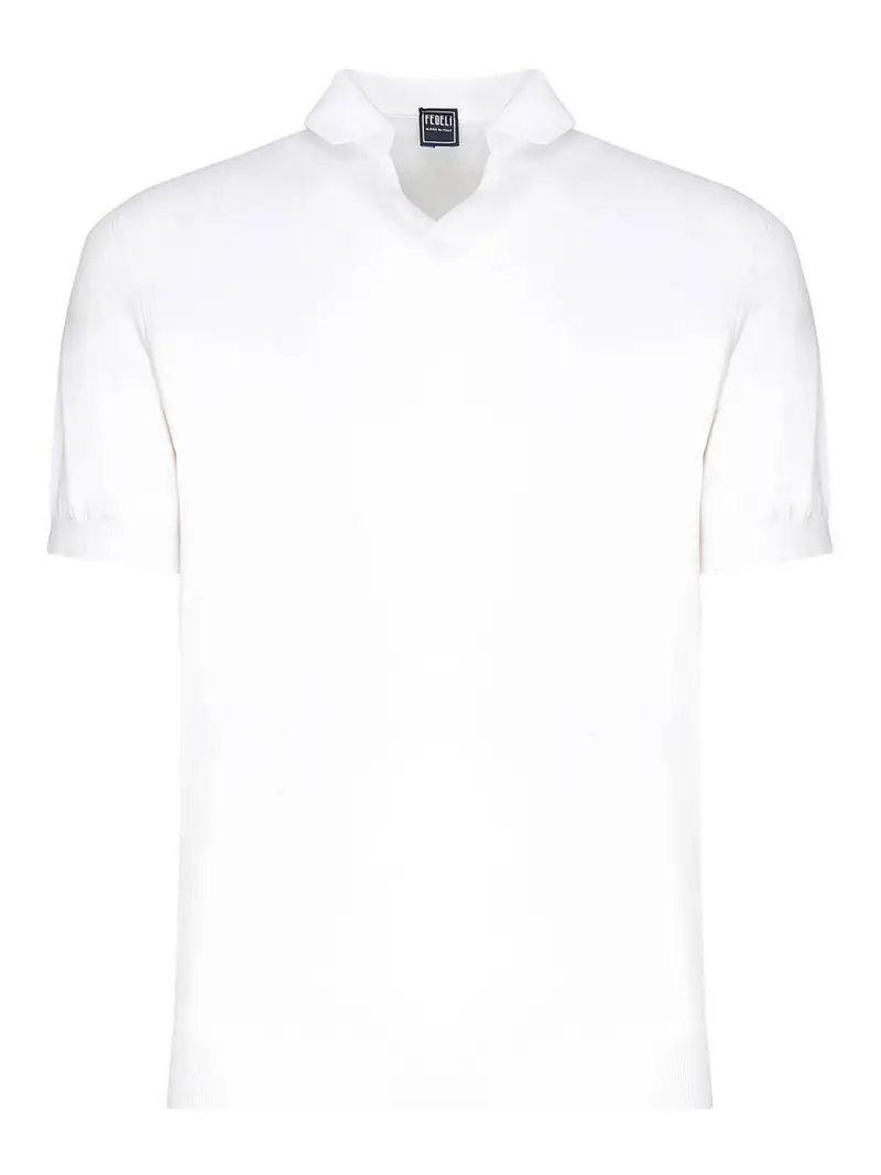 Polo a collo aperto Bianco
