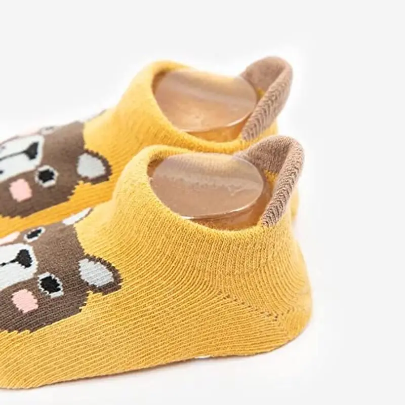 FedMois 6 paia calzini antiscivolo in cotone bimbi bambini motivi animali, Multicolore, 0 miniatura 2