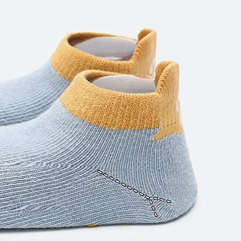 FedMois 6 paia calzini antiscivolo in cotone bimbi bambini motivi animali, Panda, 0-1 anno miniatura 3