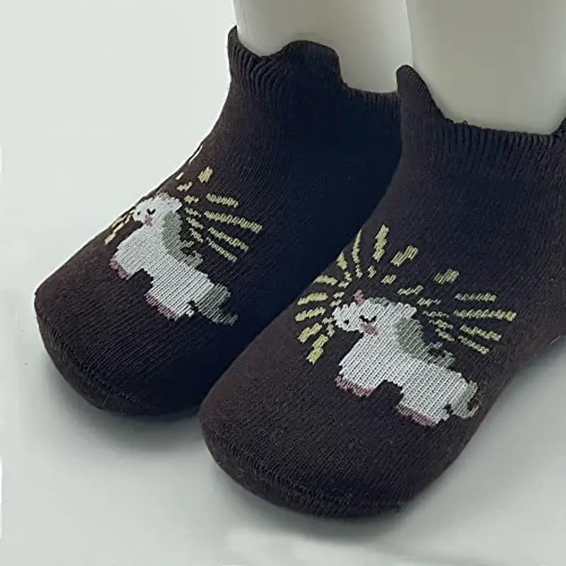 FedMois 6 paia calzini antiscivolo in cotone bimbi bambini motivi animali, pinguino, 0-1 anno miniatura 2