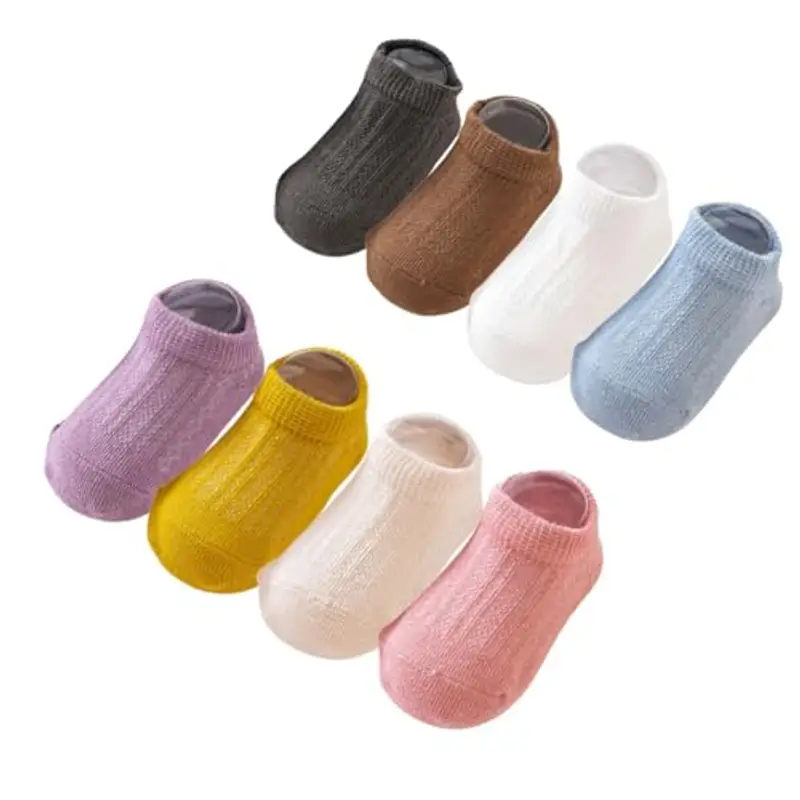 FEDMOIS Set 8 Calzini Antiscivolo Cotone Estivi Bambini Multicolore