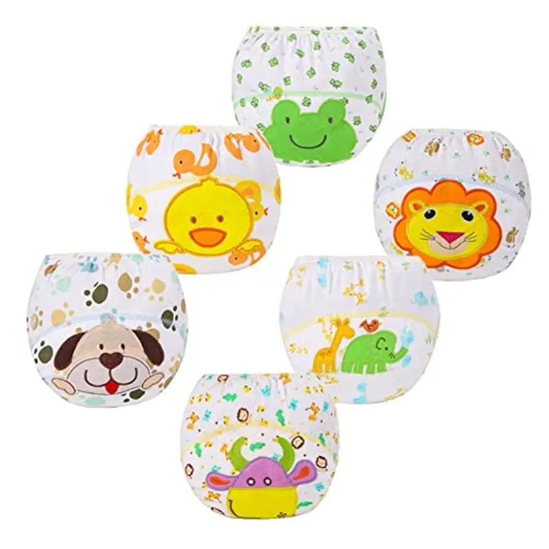 FEDMOIS Confezione 6 Mutandine Apprendimento Bimbi Cotone Animali 3-4 Anni