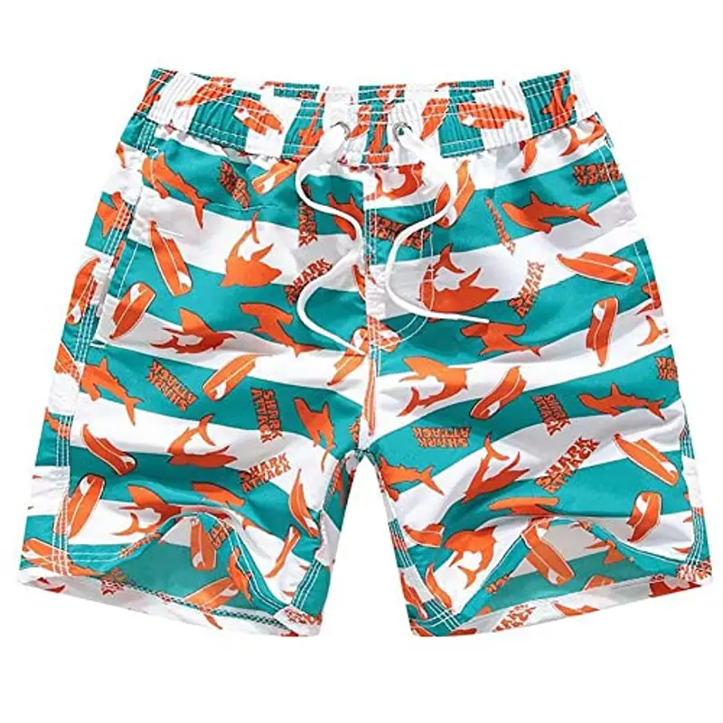FedMois Pantaloncini da Spiaggia Bambino Ragazzo Costume da Bagno Asciugatura Rapida, Arancione, 13-14 Anni