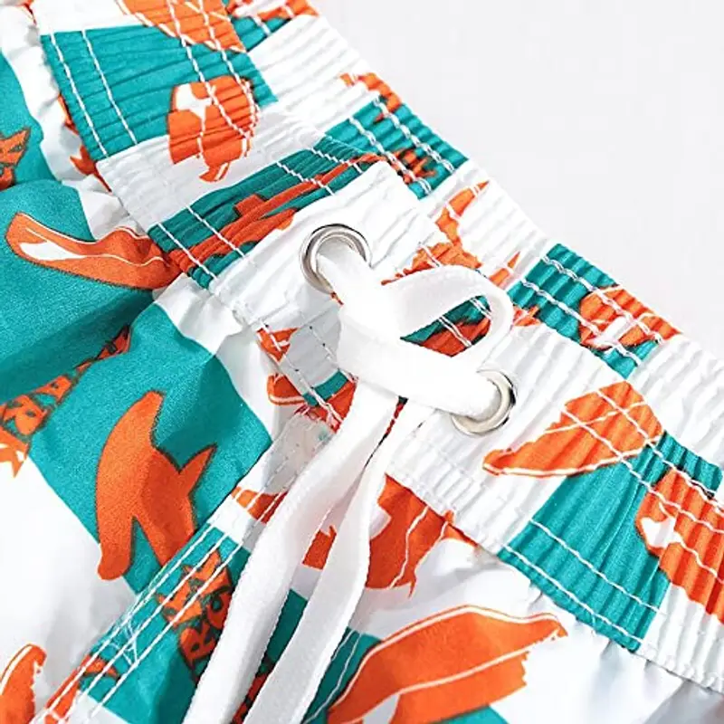 FedMois Pantaloncini da Spiaggia Bambino Ragazzo Costume da Bagno Asciugatura Rapida, Arancione, 13-14 Anni miniatura 3