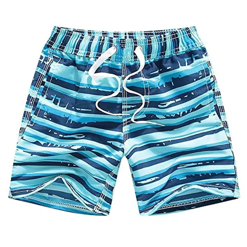 FedMois Pantaloncini da Spiaggia Bambino Ragazzo Costume da Bagno Asciugatura Rapida, Cielo Blu, 3-4 Anni