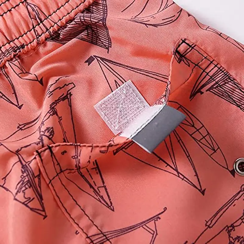 FedMois Pantaloncini da Spiaggia Bambino Ragazzo Costume da Bagno Asciugatura Rapida, Rosso, 5-6 Anni miniatura 3