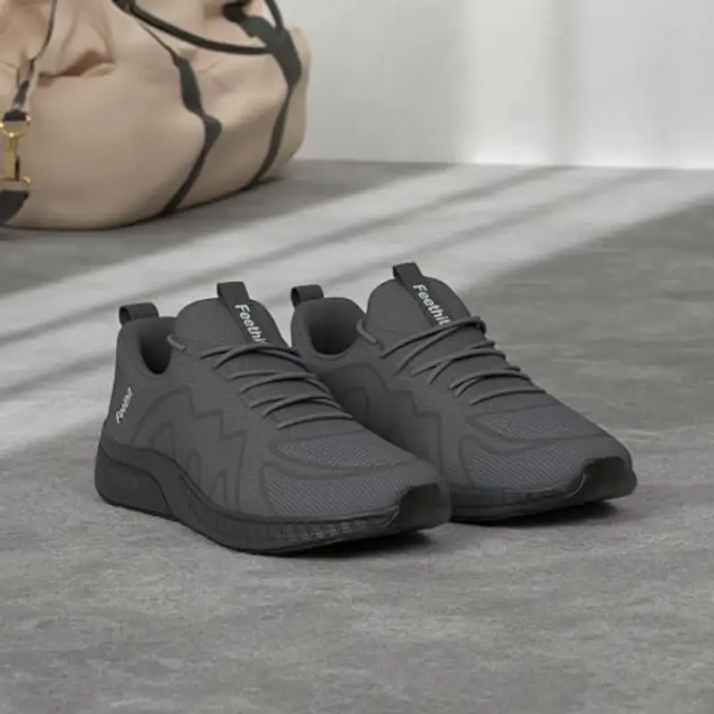 Feethit Sneakers Uomo Scarpe Corsa Ginnastica Sportive Palestra da Lavoro Grigio Scuro 42 EU miniatura 2