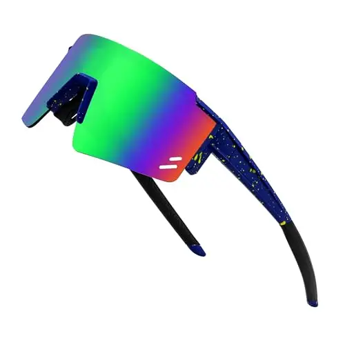 FEISEDY Occhiali da Ciclismo per Bambini, Protezione UV400, da Baseball, per Baseball, Tennis, Attività All'Aperto,