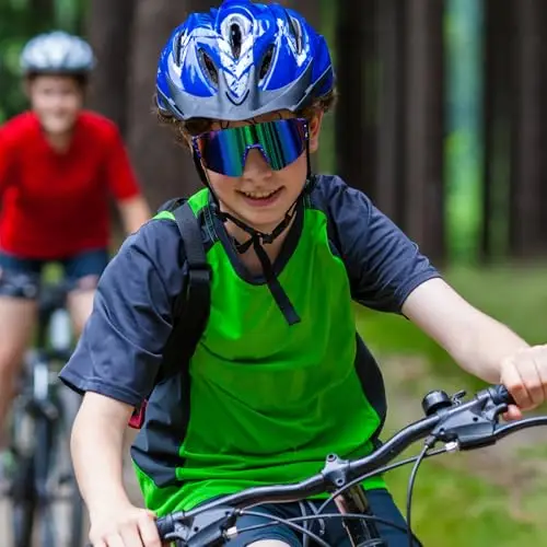 FEISEDY Occhiali da Ciclismo per Bambini, Protezione UV400, da Baseball, per Baseball, Tennis, Attività All'Aperto miniatura 2