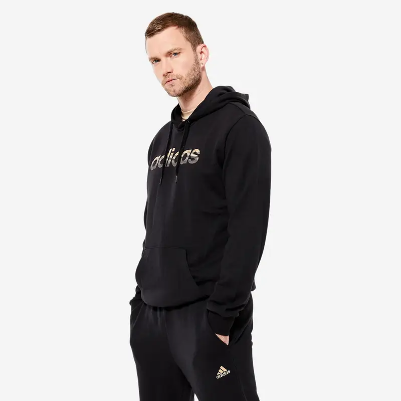 Felpa ADIDAS uomo palestra con cappuccio leggera nera |  Adidas