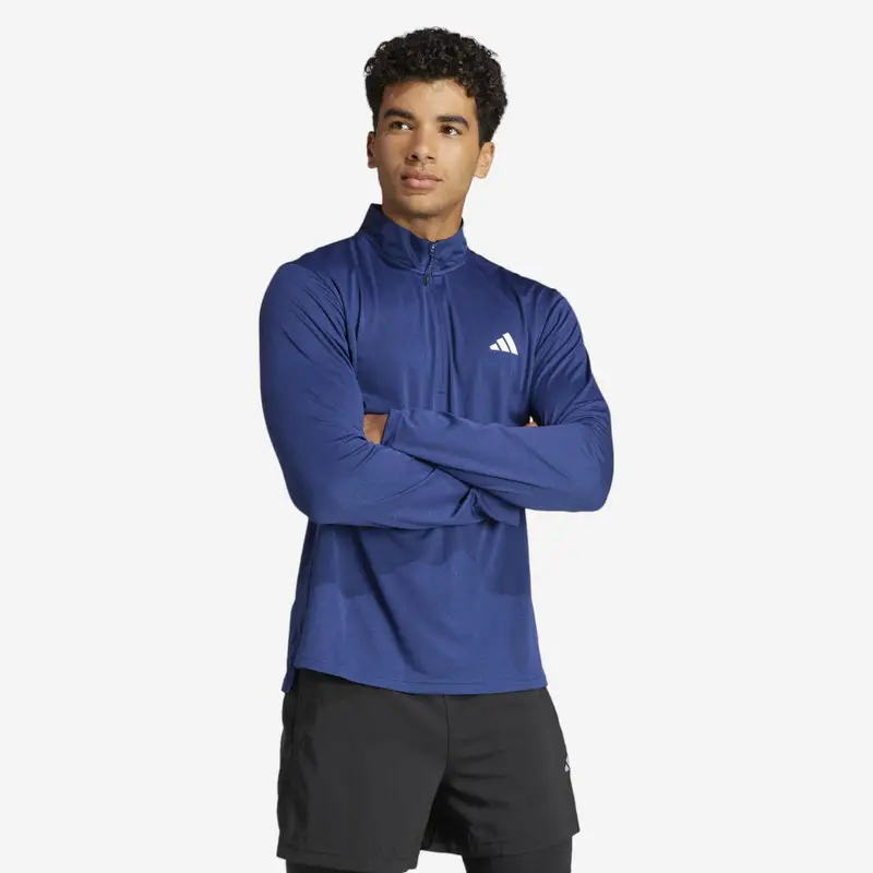 Felpa ADIDAS uomo palestra con zip traspirante blu |  Adidas