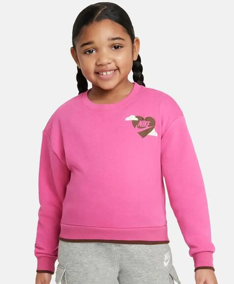 Felpa bambina nike sweet swoosh - cotone garzato - fucsia |  Nike