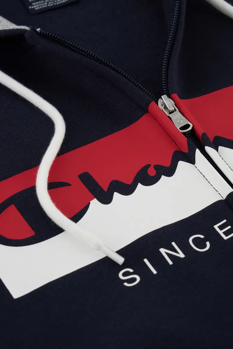 Felpa Blu Con Cerniera CHAMPION HOODED FULL ZIP miniatura 3