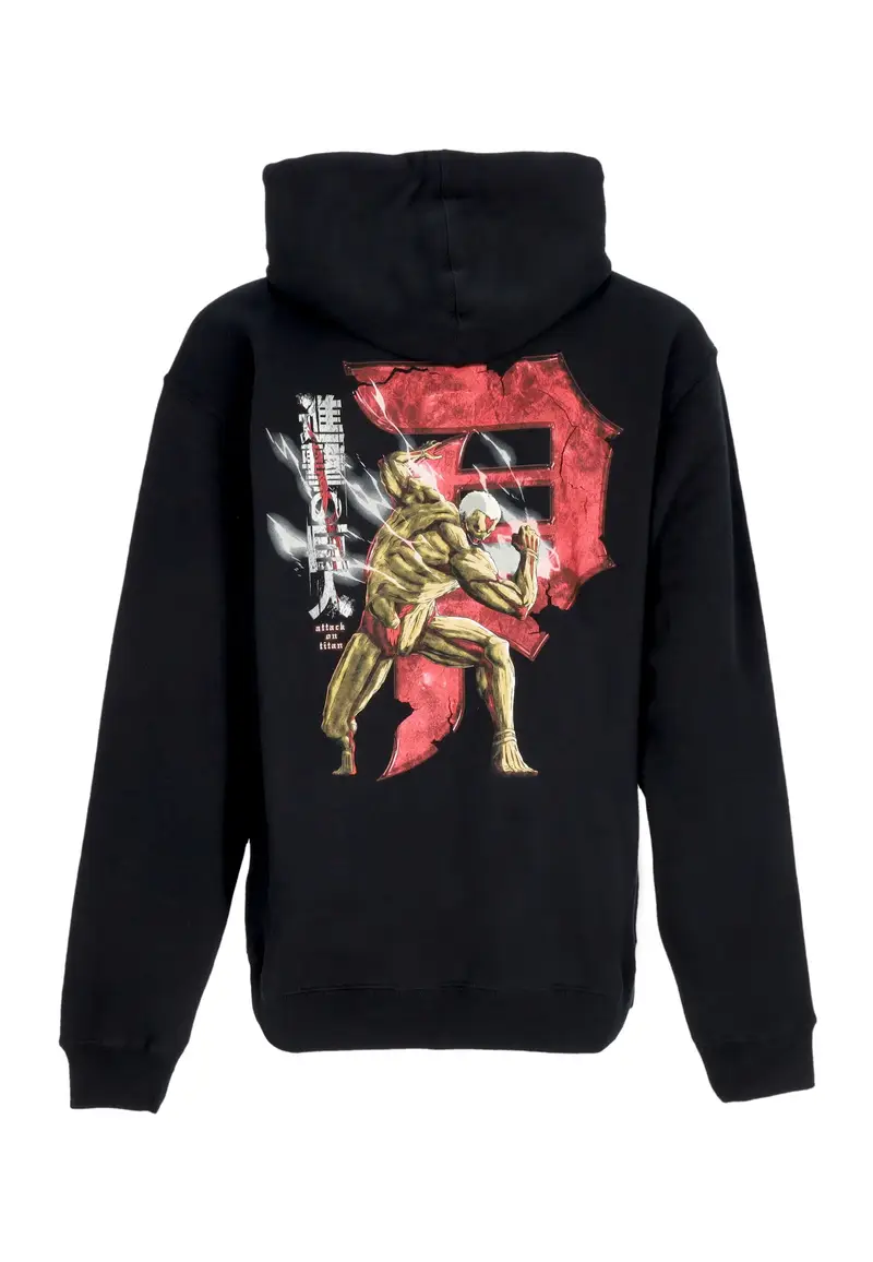 Felpa Cappuccio Uomo Armored Dirty P Hoodie X Attack On Titan Black