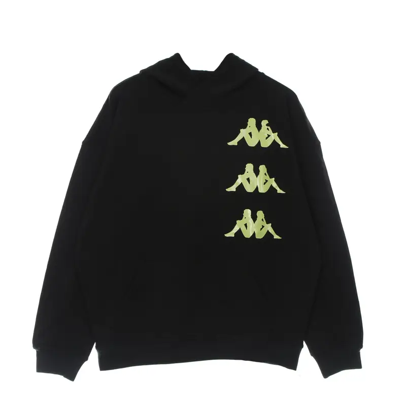 Felpa Cappuccio Uomo Authentic Floris Black/green Lime