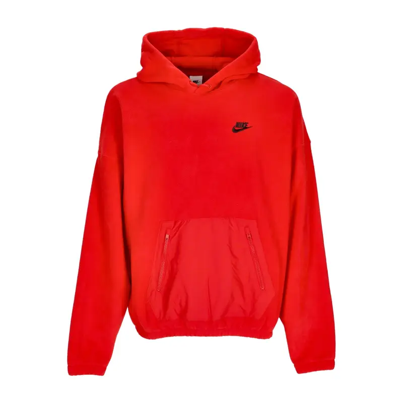 Felpa Cappuccio Uomo Club+ Fleece Polar Hoodie University Red/black
