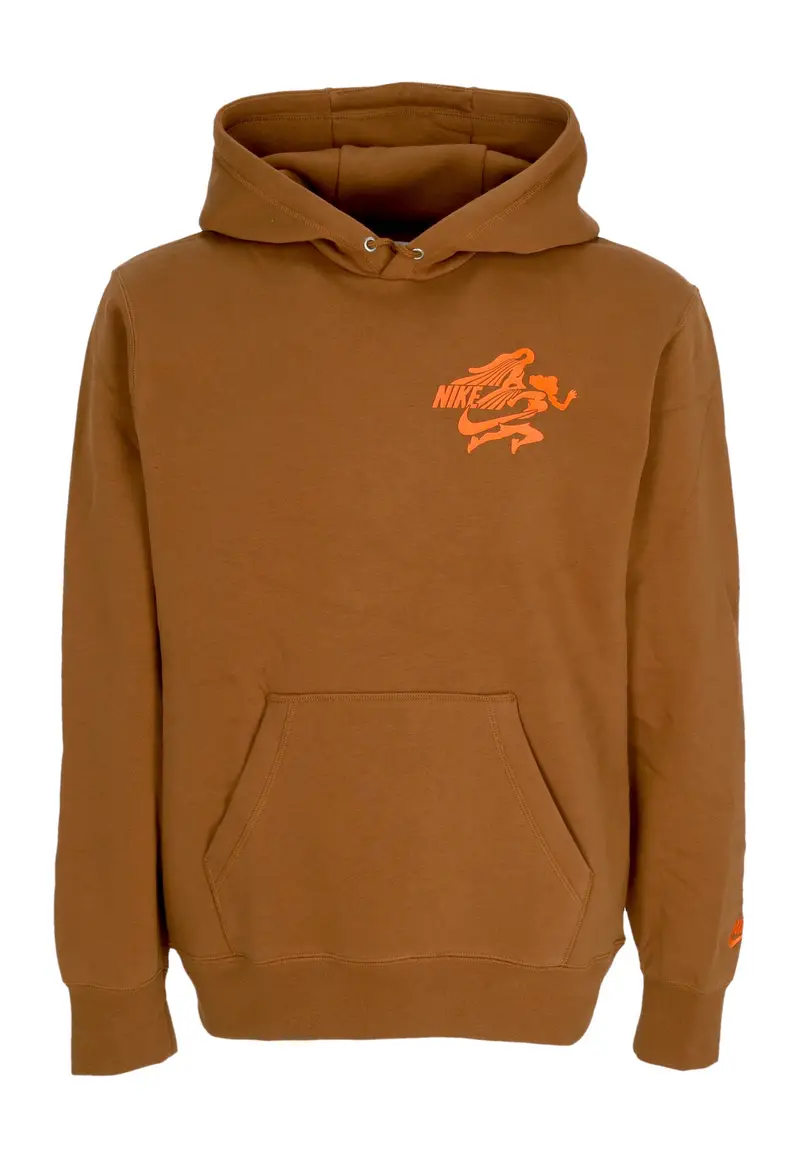 Felpa Cappuccio Uomo Club Nvlty Hoodie Lt British Tan/safety Orange