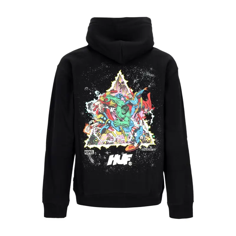 Felpa Cappuccio Uomo Cosmic Assemblage Po Hoodie X Avengers Black