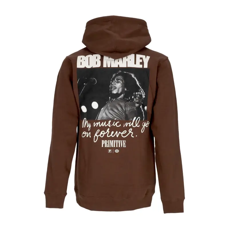 Felpa Cappuccio Uomo Forever Hoodie X Bob Marley Brown