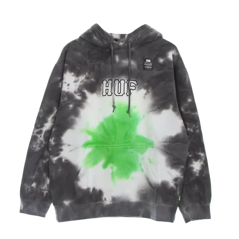 Felpa Cappuccio Uomo High Dye P/o Tiedye Hoodie Huf Green