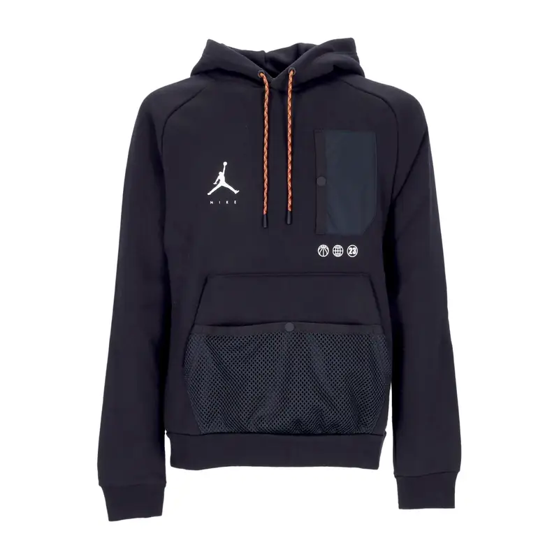Felpa Cappuccio Uomo Jumpman Statement Fleece Hoodie Black/black
