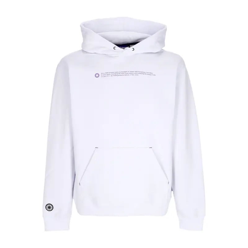 Felpa Cappuccio Uomo Outline Logo Hoodie White