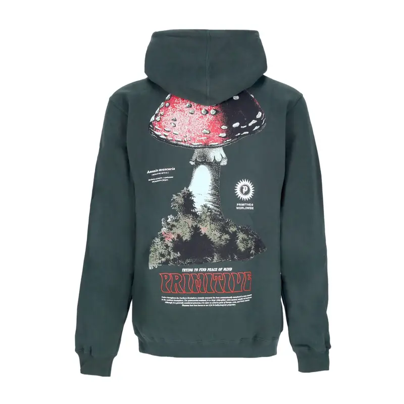 Felpa Cappuccio Uomo Red Cap Hoodie Hunter Green