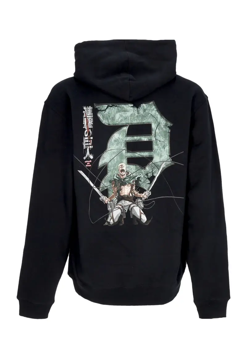 Felpa Cappuccio Uomo Reiner Dirty P Hoodie X Attack On Titan Black