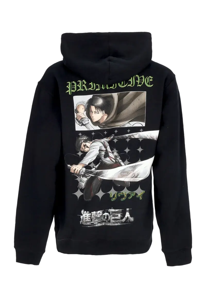 Felpa Cappuccio Uomo Scout Hoodie X Attack On Titan Black