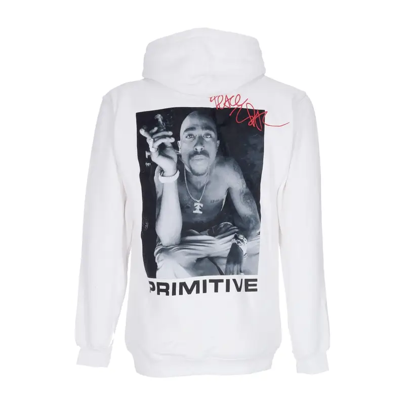 Felpa Cappuccio Uomo Smoke Hood X Tupac White