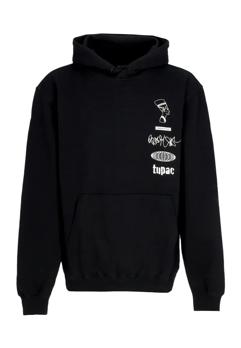 Felpa Cappuccio Uomo Stay Up Hoodie X Tupac Black