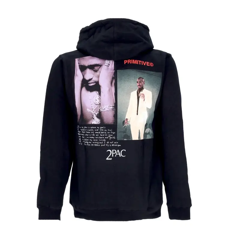 Felpa Cappuccio Uomo Voice Hood X Tupac Black