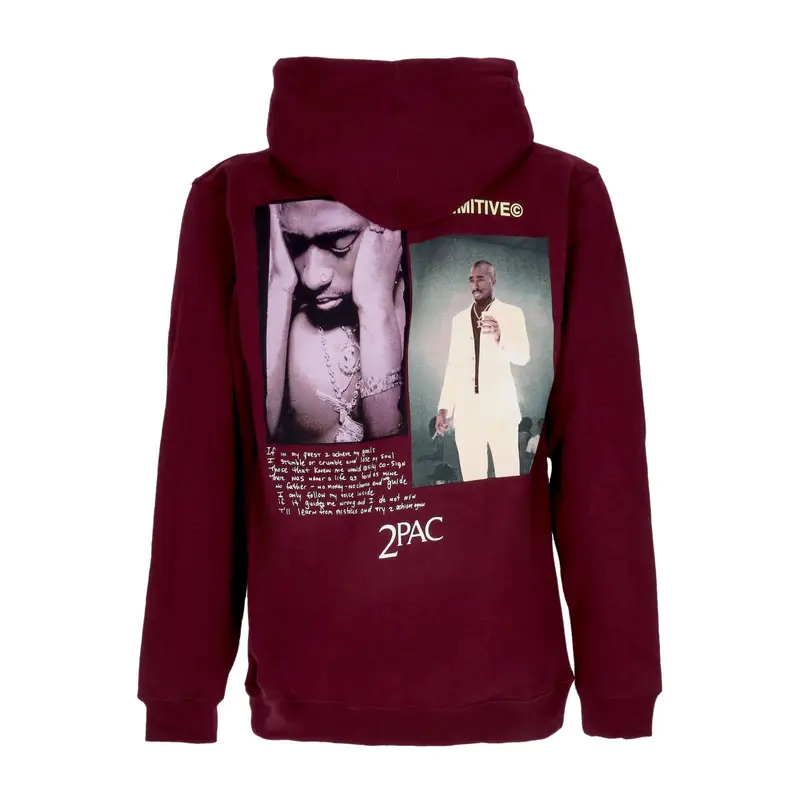 Felpa Cappuccio Uomo Voice Hood X Tupac Burgundy