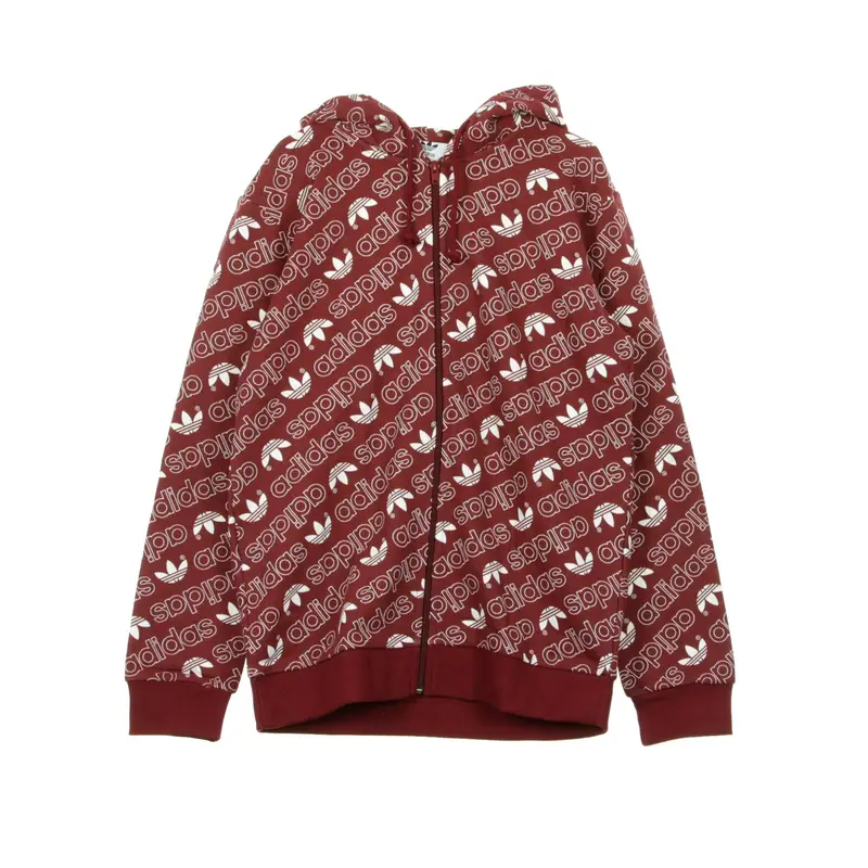 Felpa Cappuccio Zip Uomo Monogram Fz Collegiate Burgundy