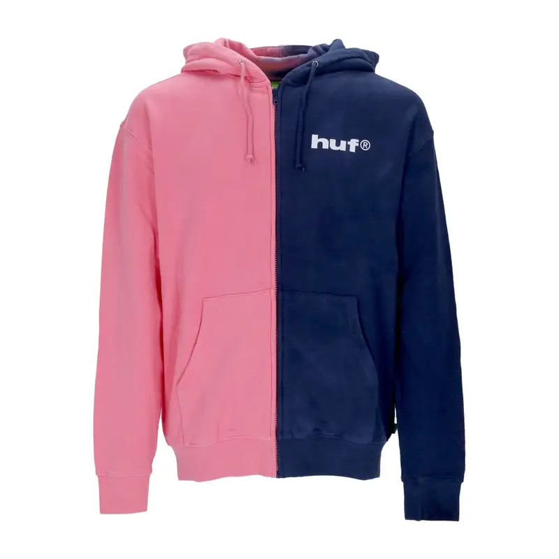 Felpa Cappuccio Zip Uomo Split Dye Full Zip Hoodie Pink/navy