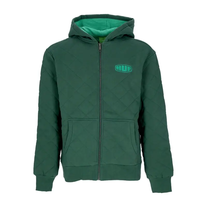 Felpa Cappuccio Zip Uomo Workman Quilted Full Zip Forest Green