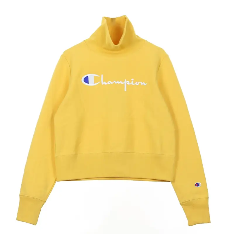 Felpa Collo Alto Corta Donna Turtle Neck L/s Sweatshirt Yellow