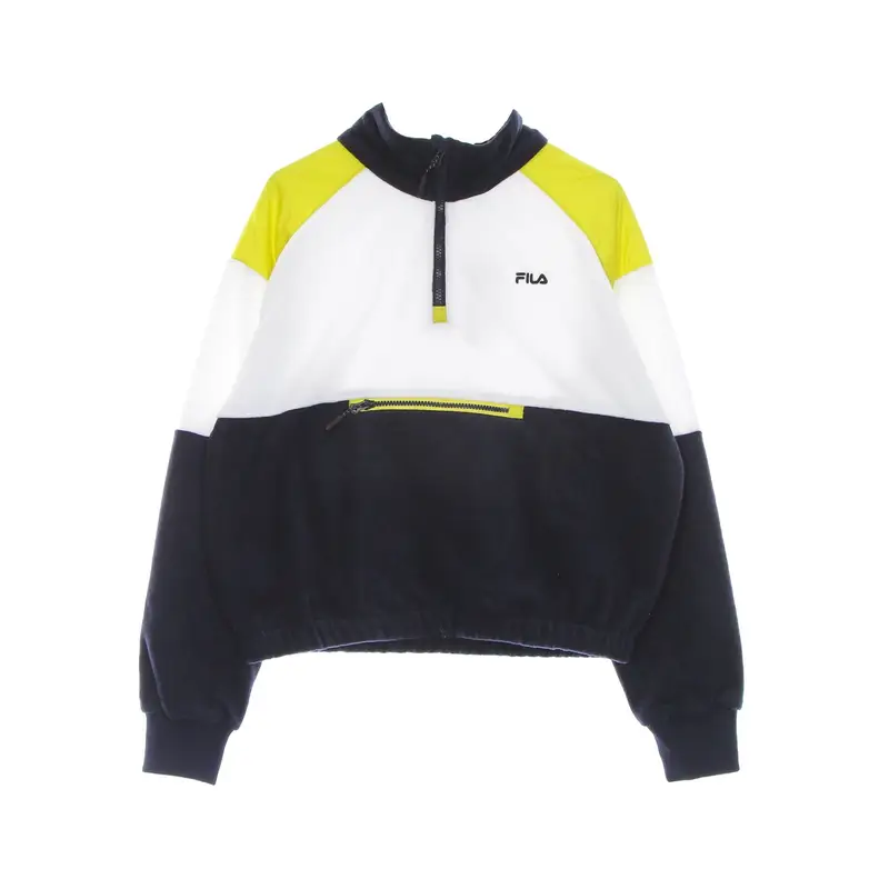 Felpa Collo Alto Donna Yvonne Half Zip Fleece Shirt Black Iris/bright White/warm Olive