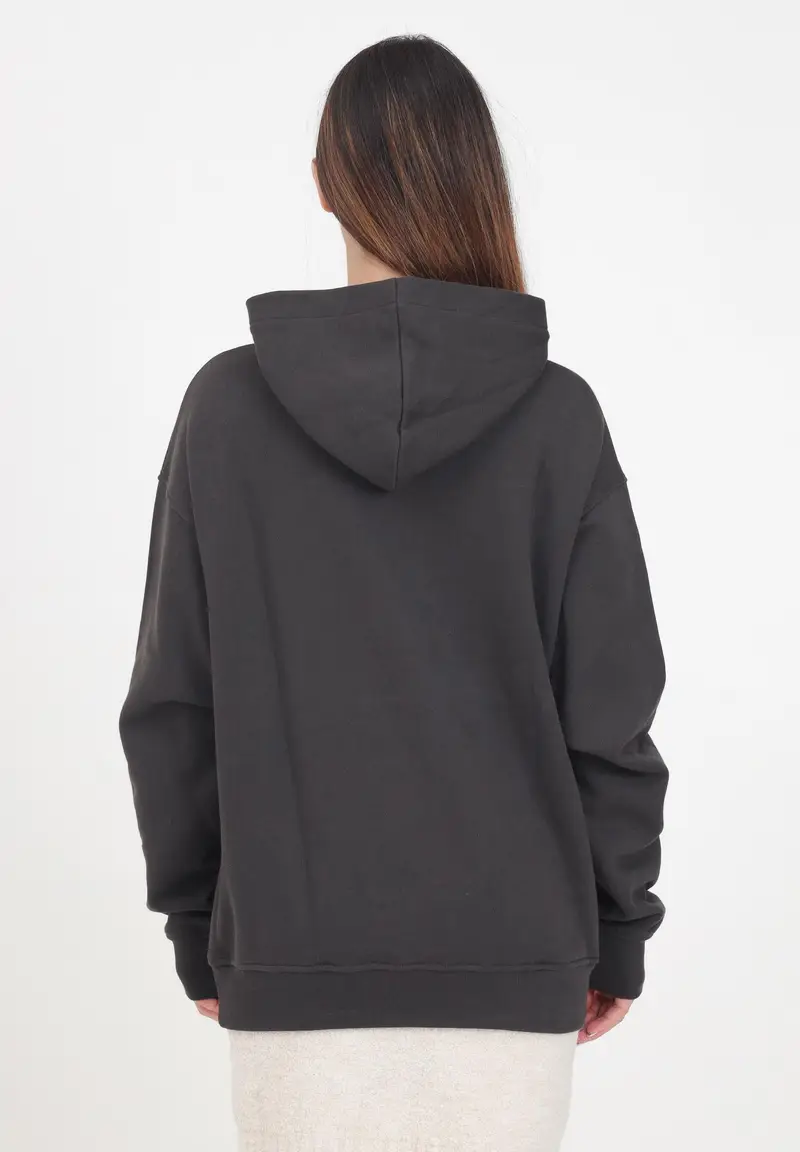 Felpa con cappuccio color piombo per donna e bambina abbellita da stampa logo miniatura 2