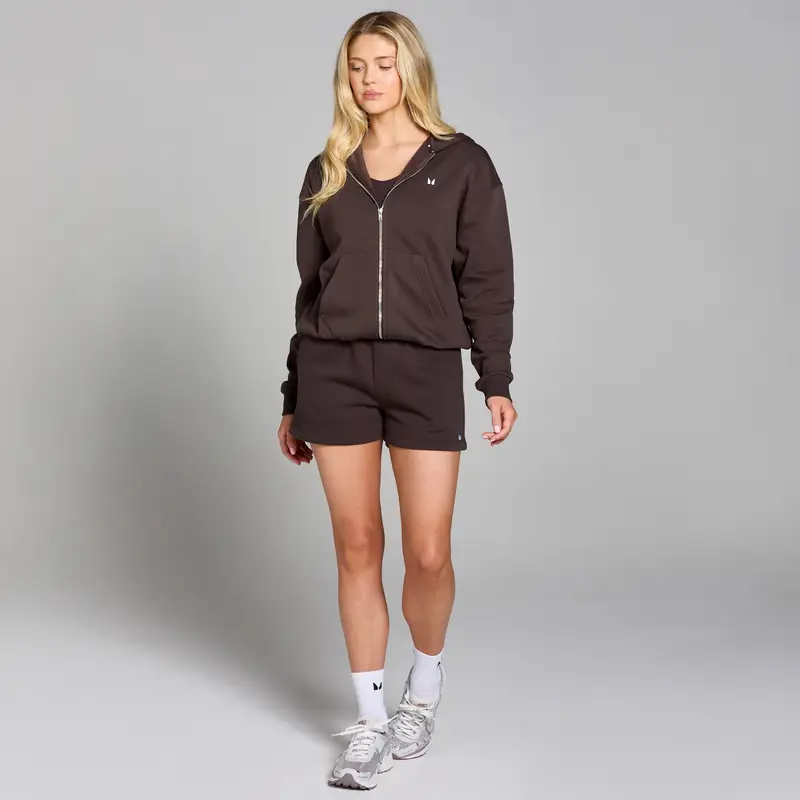 Felpa con cappuccio e cerniera MP Basics da donna - Cioccolato - XS miniatura 2
