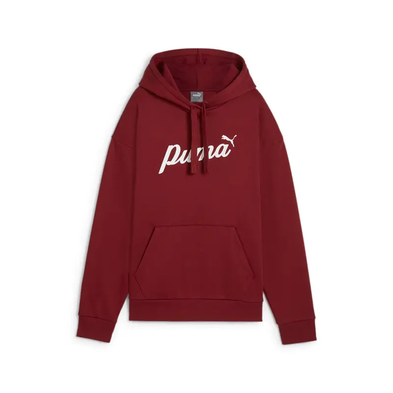 Felpa con cappuccio ESS+ Script da donna PUMA Intense Red White Rubber |  Puma