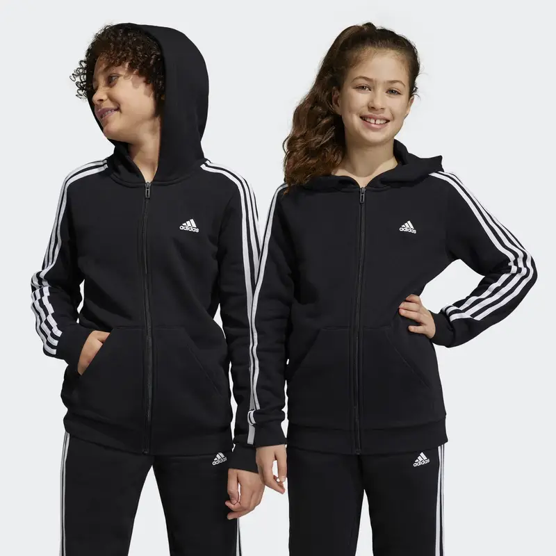 Felpa con cappuccio Essentials 3-Stripes Fleece Full-Zip |  Adidas