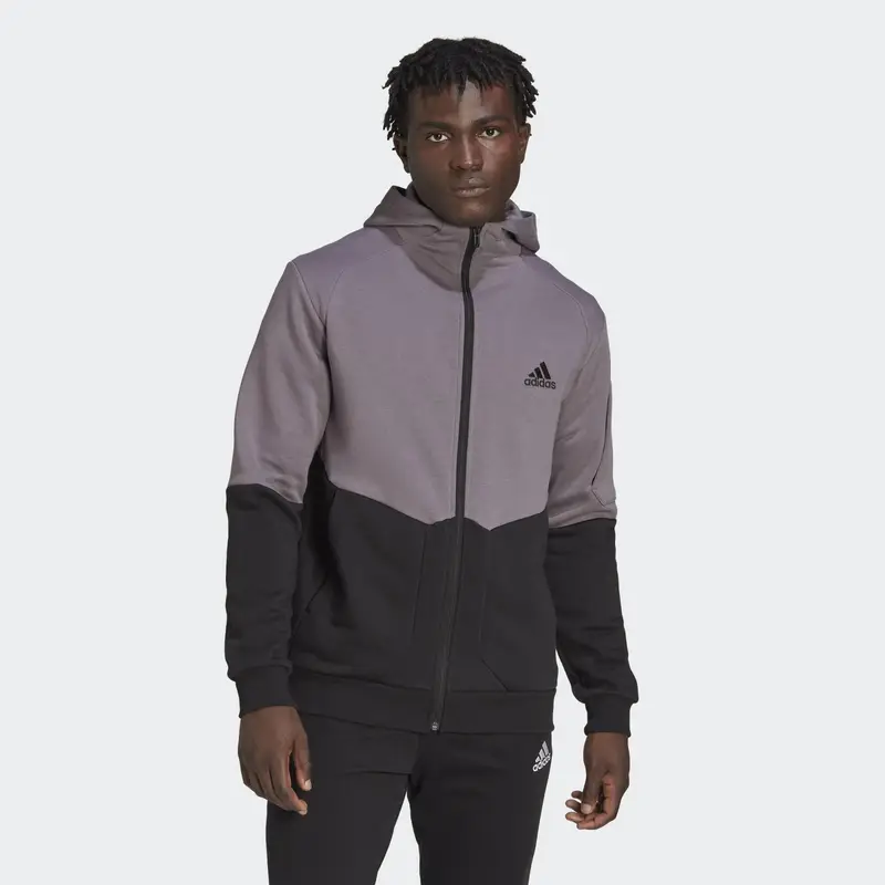 Felpa con cappuccio Essentials for Gameday Fleece Full-Zip |  Adidas