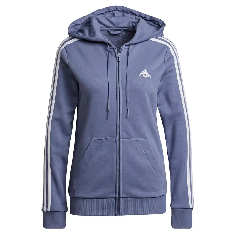 Felpa con cappuccio Essentials French Terry 3-Stripes Full-Zip |  Adidas